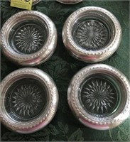 (8) STERLING RIMMED COASTERS