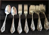 STERLING SILVER FLATWARE WALLACE, ROSE POINT