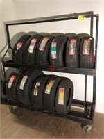 11 New tires w/ rack