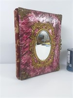 Album photo victorien antique avec miroir,