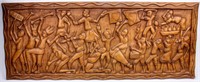 Vintage Haitian Folk Art Wood Panel