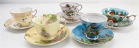 Collection of 5 Fine China Tea Cups
