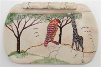 Carved Soapstone Hand-Painted African Dresser Tray