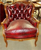 French Provincial Leather Chair -37"l x 35"
