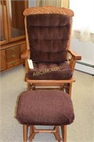 Glider/rocker with ottoman