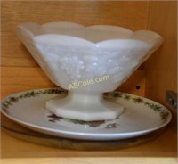 Fruit bowl, vase, butter warmers, wall clock,