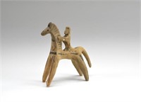 AN ANCIENT BOEOTIAN TERRACOTTA HORSE AND RIDER