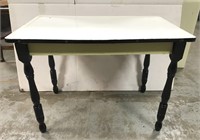 Refinished enamel top table w/ black legs