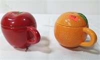 Ceramic fruit mugs with lids