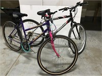 Pair of men’s and women’s mountain bikes