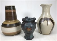 Art pottery stoneware vases