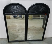 Matching set of black wall mirrors