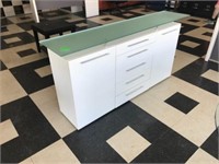 Cabinet/desk, Glass Top W/drawers