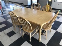 Table, Wooden, 6 Chairs