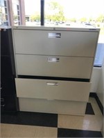 File Cabinet, Lateral, Tan, 4 Drawer