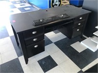 Desk, Wooden, Black W/drawers