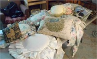 Lot of Seat Cushions and Pillows