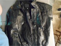 Black Leather Coat Large