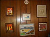 Lot of 7 Pictures Total Needle Point In Frames