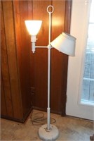 Metal Floor Lamp with1 Glass and 1 Metal Shade