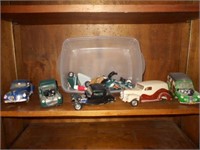 5 Model Cars and Box of Parts