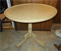 Cream Colored Painted Oval Top Table