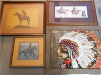 4 Piece Native American Pictures in Frames