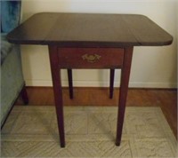 Wood Drop Leaf Side Table with 1 Drawer