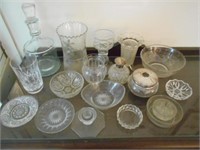 Lot of Crystal and Pressed Glass 18 Pieces Total