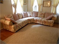 2 Piece Corner Sectional Couch Floral Design