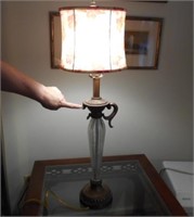 Tall Resin and Glass Table Lamp