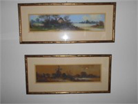 Set of 2 Long Pictures in Frames