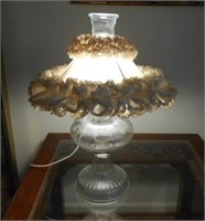 Clear Glass Oil Lamp Converted to Electric