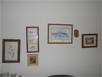Group of 6 Pictures in Frames Multiple Sizes