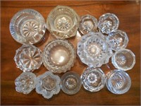 Group of 15 Small Crystal Dishes