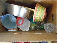 Box of Misc. Including Animal Pet Bowls