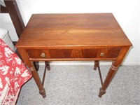 Antique Wood Side Table with 1 Drawer