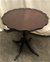 Vintage Mahogany Round Accent Table