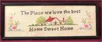 Framed Home Sweet Home Cross Stitch