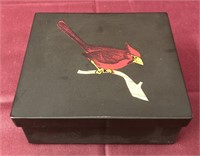 Couroc Red Cardinal Jewelry or Trinket Box