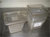 Lot of Four Plastic Food Containers with Lids