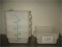 Lot of Five Two-quart Plastic Containers