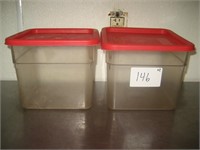 Lot of Two Plastic Food Containers with Lids