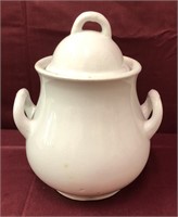 White Ironstone Canister w/Lid China