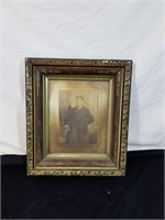 Antique picture and frame of an unknown man