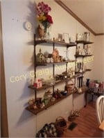 Wall Shelfs with Large Lot Of Misc