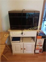 Tappan Microwave, oak Top White Cabinet