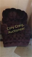 Big Full Chase Recliner Burgundy in Color