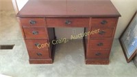 Old 8 Drawer Desk 44"w 23" d 30" T