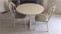 Breakfast Drop Leaf Table With Two Chairs
